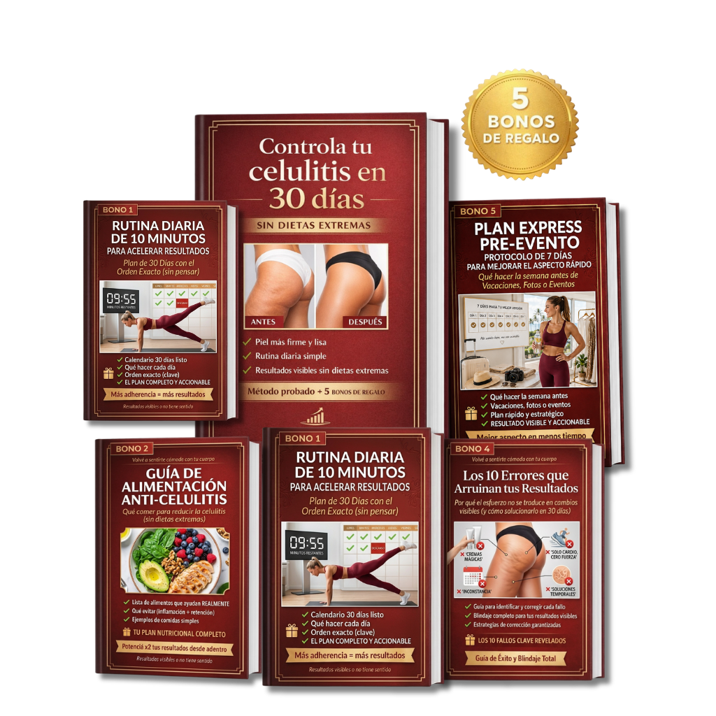 Controla tu celulitis en 30 dias + 5 bonos de regalo 🎁
